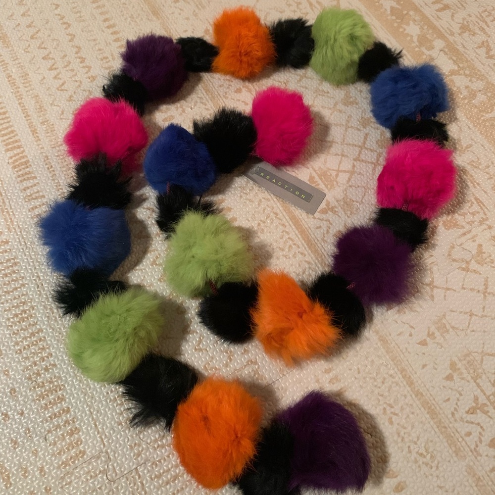 Kenneth Cole rabbit fur neck scarf